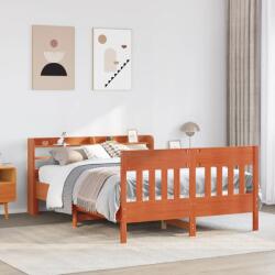 vidaXL viaszbarna tömör fenyőfa ágy matrac nélkül 140 x 190 cm (3307019)