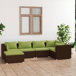 vidaXL 6 részes barna polyrattan kerti ülőgarnitúra párnákkal (3101812)