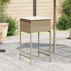 vidaXL 2 db bézs polyrattan kerti bárszék párnával (368321)
