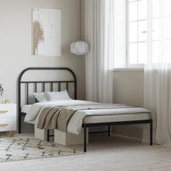 vidaXL fekete fém ágykeret fejtámlával 100 x 190 cm (353629)