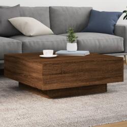 vidaXL barna tölgyszínű dohányzóasztal LED-lámpákkal 80 x 8 0x 31 cm (836594)