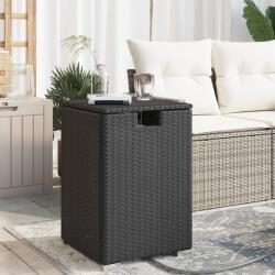 vidaXL fekete polyrattan propántartály borító asztal 40 x 40 x 60 cm (366294) - vidaxl