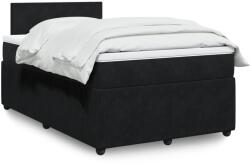 vidaXL fekete bársony rugós ágy matraccal 120x190 cm (3287682)