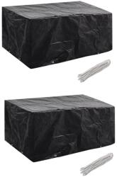 vidaXL 2 db 4 személyes polyrattan szett huzat 8 lyukkal 180 x 140 cm (279122) - vidaxl