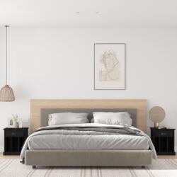 vidaXL 2 db fekete éjjeliszekrény 43x36x50 cm (816347)