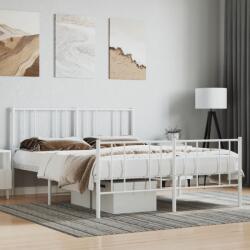 vidaXL fehér fém ágykeret fej- és lábtámlával 140 x 190 cm (352547)