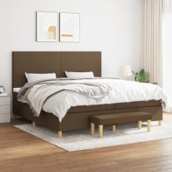 vidaXL sötétbarna szövet rugós ágy matraccal 200 x 200 cm (3137024)