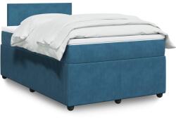 vidaXL kék bársony rugós ágy matraccal 120 x 200 cm (3290008)