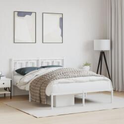 vidaXL fehér fém ágykeret fejtámlával 140 x 190 cm (374290)