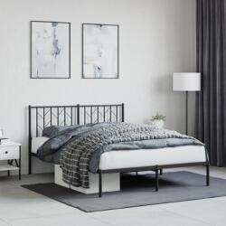 vidaXL fekete fém ágykeret fejtámlával 135 x 190 cm (374436)