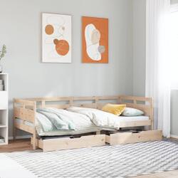 vidaXL tömör fenyőfa kanapéágy fiókokkal 90 x 190 cm (3302142)