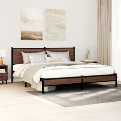 vidaXL barna tölgy színű fém ágykeret matrac nélkül 183 x 213 cm (3301406)