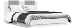 vidaXL fehér ágykeret fejtámlával és LED-világítással 150 x 200 cm (3210003)