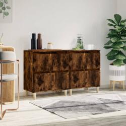 vidaXL 2 db füstös tölgy színű szerelt fa tálalószekrény 60x35x70 cm (3185756)