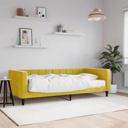 vidaXL sárga bársony heverő matraccal 90 x 200 cm (3196672) - vidaxl