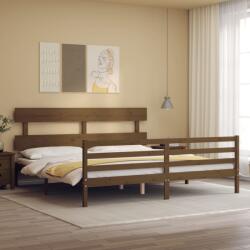 vidaXL mézbarna tömör fa ágykeret fejtámlával 200 x 200 cm (3195114)