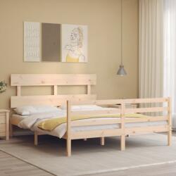 vidaXL tömör fa ágykeret fejtámlával 160 x 200 cm (3195101)
