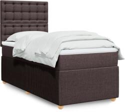 vidaXL sötétbarna szövet rugós ágy matraccal 90 x 190 cm (3294228)