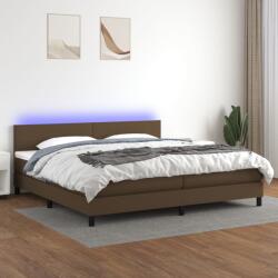vidaXL barna szövet rugós és LED-es ágy matraccal 200x200 cm (3133024)