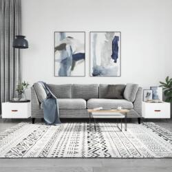 vidaXL 2 db magasfényű fehér szerelt fa dohányzóasztal 50 x 50 x 40 cm (829337)