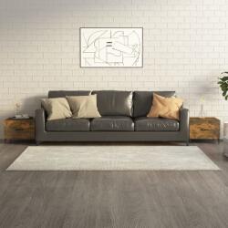 vidaXL 2 db füstös tölgy színű dohányzóasztal fém lábakkal 50x50x40 cm (817538)