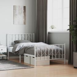 vidaXL fehér fém ágykeret fej- és lábtámlával 100 x 200 cm (374499)