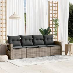 vidaXL 4 részes szürke polyrattan kerti ülőgarnitúra párnákkal (3252217)