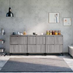 vidaXL 3 db szürke sonoma színű szerelt fa tálalószekrény 60x35x70 cm (3185781) - vidaxl