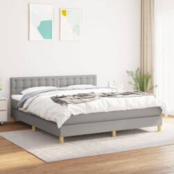 vidaXL világosszürke szövet rugós ágy matraccal 160 x 200 cm (3140945)