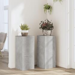 vidaXL 2 db betonszürke szerelt fa növénytartó állvány 30 x 30 x 70 cm (852927)