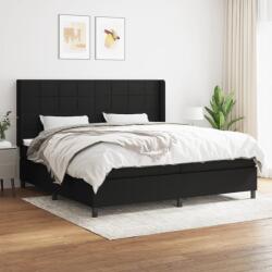 vidaXL fekete szövet rugós ágy matraccal 200 x 200 cm (3131459)