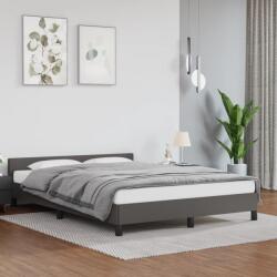 vidaXL szürke ágykeret fejtámlával matrac nélkül 140x200 cm (347505)