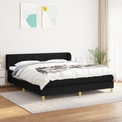 vidaXL fekete szövet rugós ágy matraccal 160x200 cm (3126815)