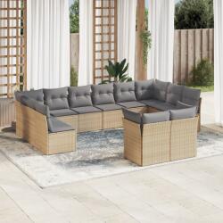 vidaXL 12 részes bézs polyrattan kerti ülőgarnitúra párnákkal (3250268)