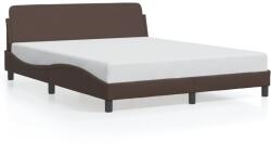 vidaXL barna műbőr ágykeret fejtámlával 160 x 200 cm (373220)