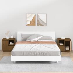 vidaXL 2 db mézbarna tömör fenyőfa éjjeliszekrény 50 x 34 x 50 cm (814486)