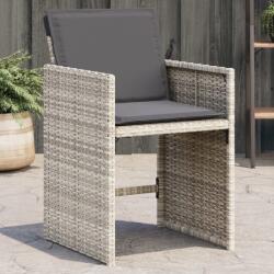 vidaXL 4 db világosszürke polyrattan kerti szék párnával (4007460)