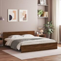 vidaXL barna tölgyszínű ágykeret fejtámlával 180 x 200 cm (3207468) - vidaxl
