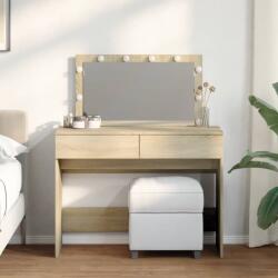 vidaXL sonoma tölgy színű fésülködőasztal LED-del 100 x 40 x 120 cm (848208)