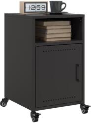 vidaXL 2 db fekete acél éjjeliszekrény 36x39x59 cm (846717)