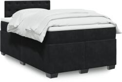 vidaXL fekete bársony rugós ágy matraccal 120x190 cm (3286272)