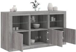 vidaXL szürke sonoma tálalószekrény LED-világítással 123 x 37 x 67 cm (3209063)