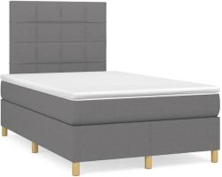 vidaXL sötétszürke szövet rugós és LED-es ágy matraccal 120x190 cm (3270247)