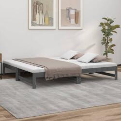 vidaXL szürke tömör fenyőfa kihúzható kanapéágy 2x(90x190) cm (823416)