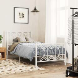 vidaXL fehér fém ágykeret fej- és lábtámlával 75 x 190 cm (376185)