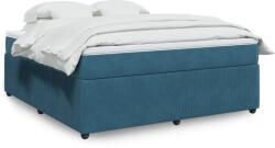vidaXL sötétkék bársony rugós ágy matraccal 180x200 cm (3285660)