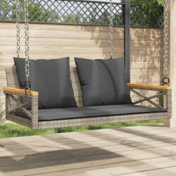 vidaXL szürke polyrattan hintapad párnákkal 109 x 62 x 40 cm (368156)