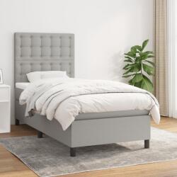vidaXL világosszürke szövet rugós ágy matraccal 90x190 cm (3142057)