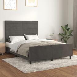 vidaXL sötétszürke bársony ágykeret matrac nélkül 140 x 190 cm (3125813) - vidaxl