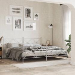 vidaXL fehér fém ágykeret fej- és lábtámlával 193 x 203 cm (376575)